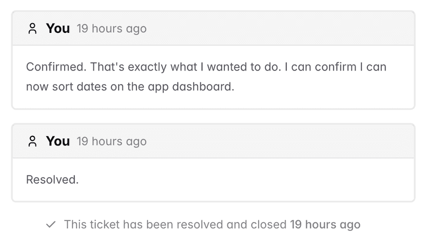 Resolve ticket