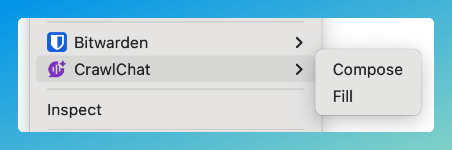 Chrome Extension Context Menu