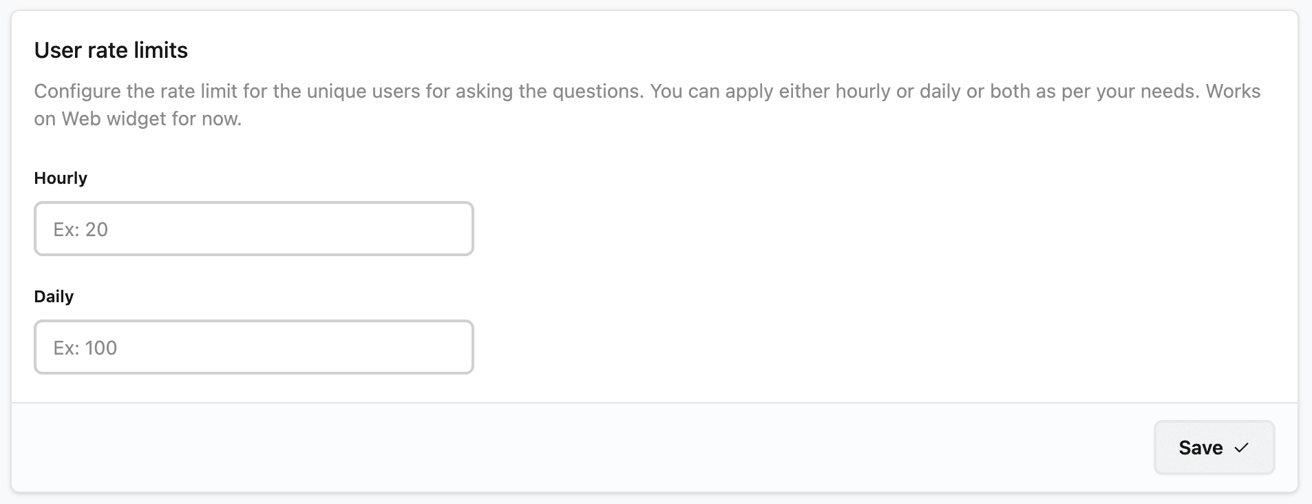 Configure user rate limits